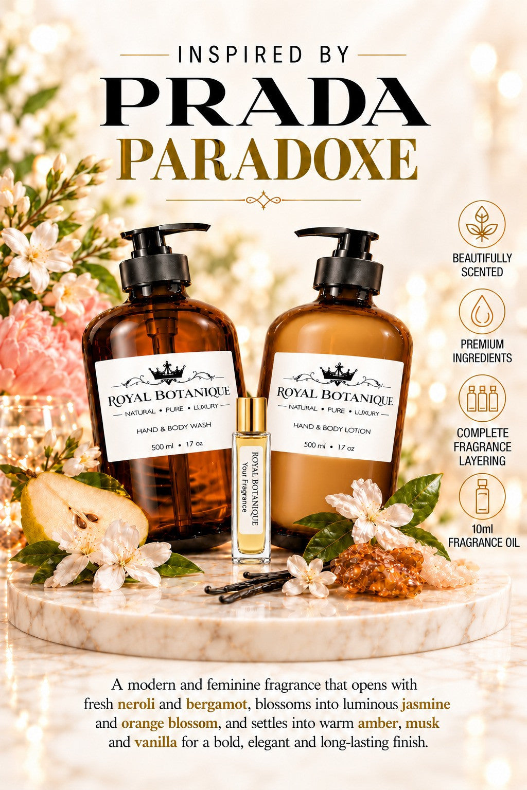 Prada – Paradoxe Inspired fragrance inspiration poster – Royal Botanique
