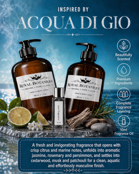 Royal Botanique Luxury Wash & Lotion Gift Set – Inspired By Acqua Di Gio