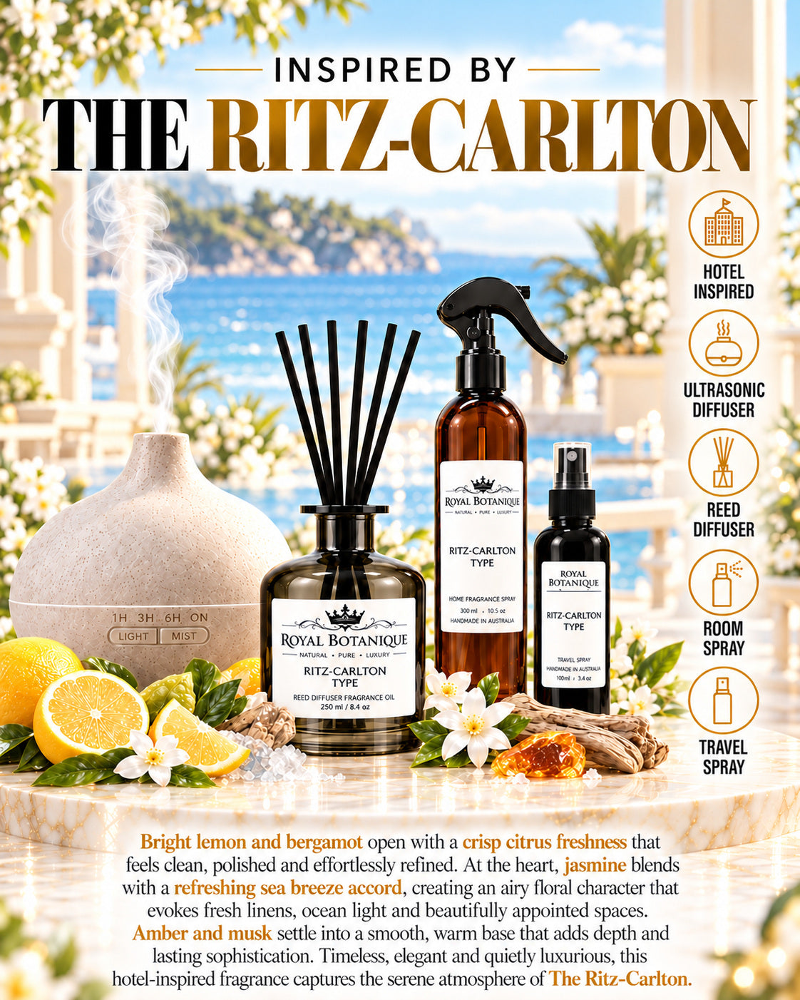 The Ritz-Carlton Inspired fragrance poster
