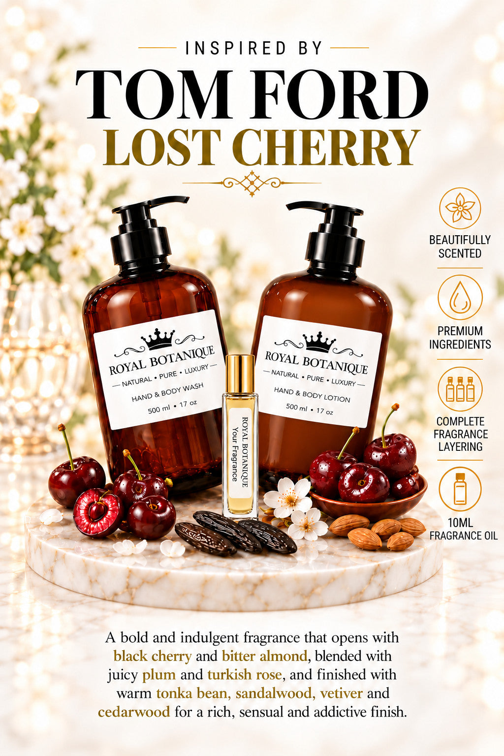 Tom Ford – Lost Cherry Inspired fragrance inspiration poster – Royal Botanique