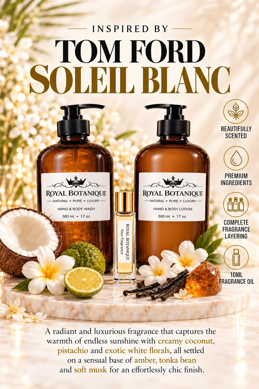 Tom Ford – Soleil Blanc Inspired fragrance inspiration poster – Royal Botanique