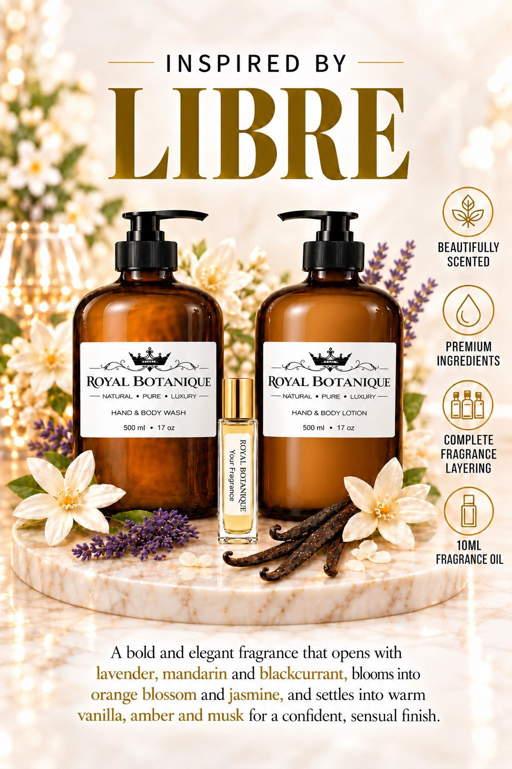 YSL – Libre Inspired fragrance inspiration poster – Royal Botanique